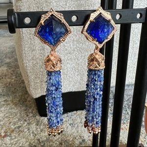 Beautiful Kendra Scott blue and gold earrings